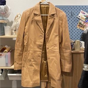Vintage Hudson Leather Jacket Coat Trench